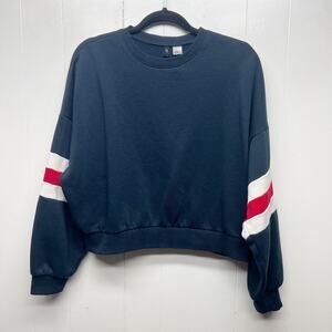 Divided Navy Blue Long Sleeve Cropped Women's Sweatshirt Small Activewear Casual